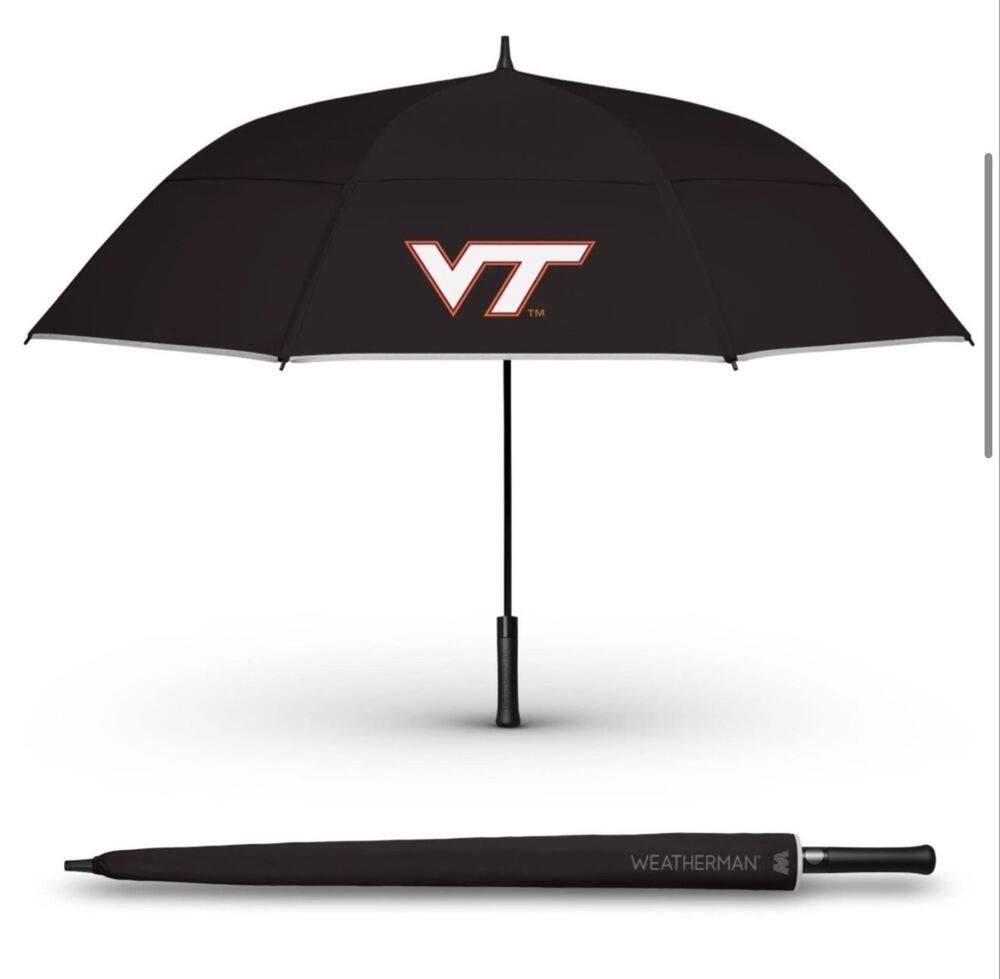 Virginia Tech Hokies Golf Umbrella Weatherman Windproof 68"